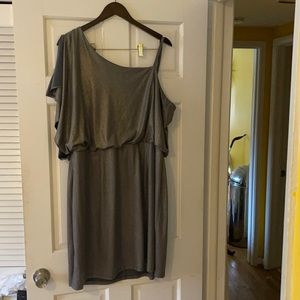 One shoulder mini dress silver
